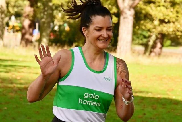 Gala Harrier Shiona Gibson competing at Scottish Athletics' east district cross-country league meeting at Kirkcaldy on Saturday