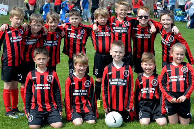 A boys' team representing Duns at Sunday's children's football festival at Galashiels