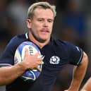 Darcy Graham playing for Scotland at 2023's Rugby World Cup versus Romania in Lille in France in September (Pic: Stu Forster/Getty Images)