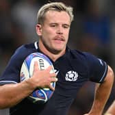 Darcy Graham playing for Scotland at 2023's Rugby World Cup versus Romania in Lille in France in September (Pic: Stu Forster/Getty Images)