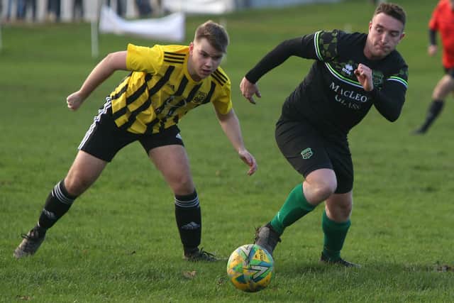 Hawick Legion on the attack during their 6-1 South of Scotland Amateur Cup second-round victory at home to Langholm Legion on Saturday (Photo: Steve Cox)