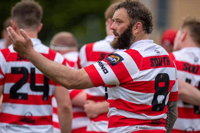 Bruce McNeil during South of Scotland's 32-30 loss to Caledonia Reds in May's Scottish inter-district championship final at Braidholm in Glasgow (Photo: Bryan Robertson)