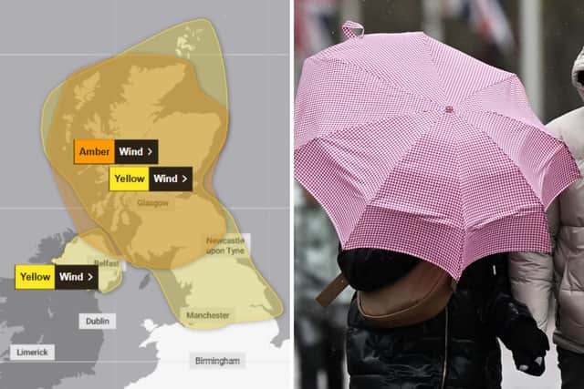 A Met Office weather warning for wind has been upgraded to amber for parts of Scotland, including over the Scottish Borders.