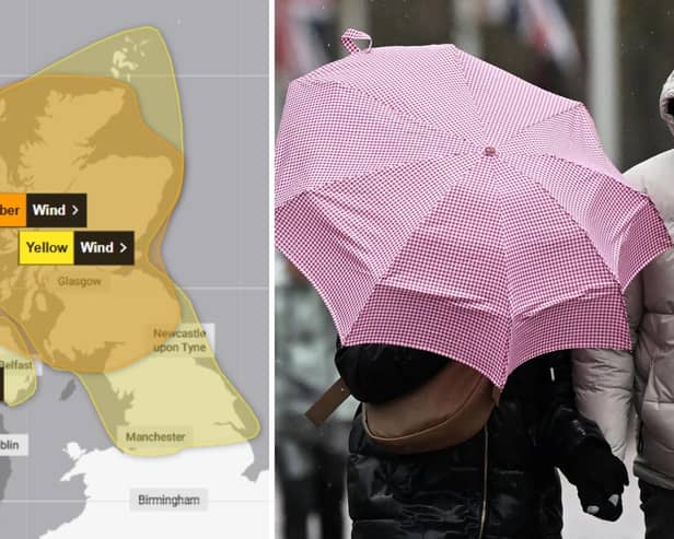 A Met Office weather warning for wind has been upgraded to amber for parts of Scotland, including over the Scottish Borders.