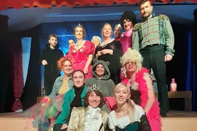 The cast of Cinderella at McFie Hall, Heriot, this weekend.