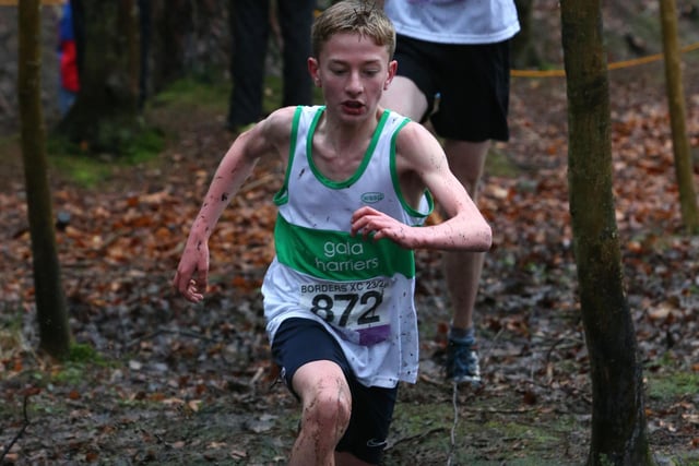 Bryn McAree at Sunday's Borders Cross-Country Series junior race at Galashiels