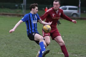 Langlee Amateurs and Duns Amateurs vying for possession on Saturday (Pic: Steve Cox)