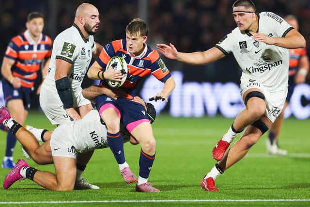 Hector Patterson in possession for Edinburgh during their 27-17 European Professional Club Rugby Challenge Cup loss at home to Toulon at the capital’s Hive Stadium last Friday (Photo: Ewan Bootman/SNS Group/Edinburgh)
