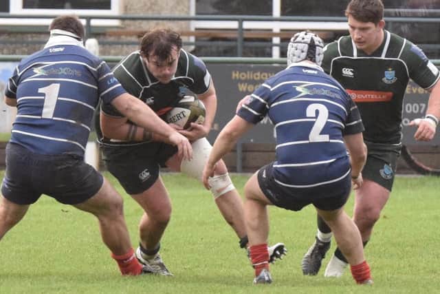 Shawn Muir in action for Hawick for the 200th time against Musselburgh on Saturday (Photo: Malcolm Grant)