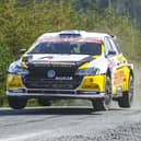 Duns rally driver Garry Pearson and sidekick Daniel Barritt in previous action in their Volkwagen Polo GTi R5 (Pic: British Rally Championship)