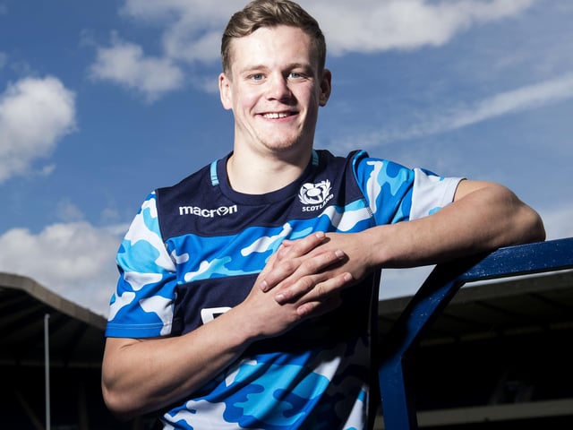 Darcy Graham at a Scotland under-20 team announcement at Murrayfield Stadium in Edinburgh in May 2017 (Photo: SNS Group/SRU/Gary Hutchison)