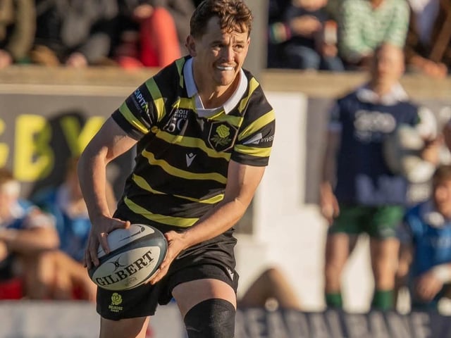 Gavin Wood in action for Melrose as they beat Hawick 33-12 at home at the Greenyards on Saturday (Photo: Andy McLean)
