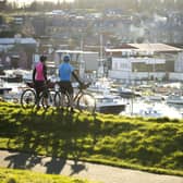 The route takes cyclists from Stranraer in the west to Eyemouth harbour in the east. Photo: Clacks Active