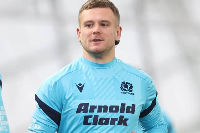 Darcy Graham during a Scotland training session at the Oriam in Edinburgh on Monday (Photo by Ross MacDonald/SNS Group/SRU)