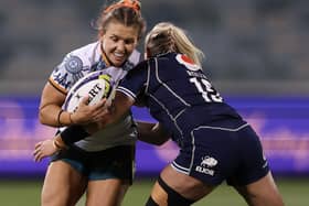Chloe Rollie tackling Georgina Friedrichs during a 38-31 WXV Global Series defeat for Scotland away to Australia in Canberra last Friday (Photo: Matt King/Getty Images)