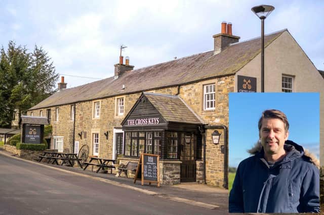 The Cross Keys Inn at Ettrickbridge has been reopened by Rory Steel (inset).