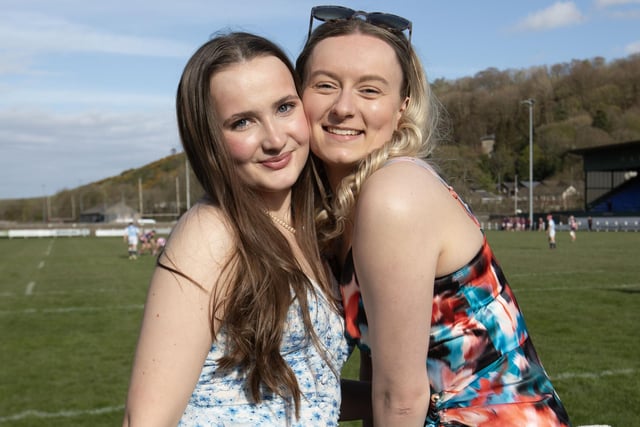 Two spectators enjoying the sunshine at Hawick Sevens on Saturday (Photo: Brian Sutherland)