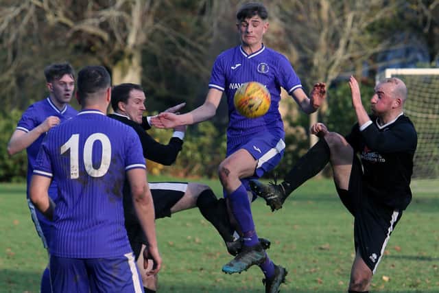 Hawick Waverley being beaten 2-0 by Langlee Amateurs at home on Saturday (Pic: Steve Cox)