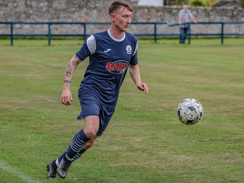 Harry McGill in action for Vale of Leithen during their 3-2 defeat hosting Hawick Royal Albert on Saturday (Photo: Hilary Isaac)