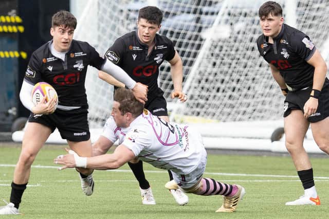Southern Knights being beaten 62-12 by Ayrshire Bulls at the Greenyards in Melrose on Saturday (Photo by Bruce White/SNS Group/SRU)