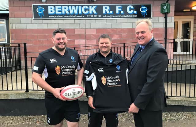 Berwick Rugby Club head coach Paul Pringle (centre) was happy with his side's win on Saturday