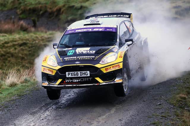 Duns driver Garry Pearson in action in Saturday's Rallynuts Severn Valley Stages in Wales, round two of this year's British Rally Championship (Photo: Jakob Ebrey/British Rally Championship)