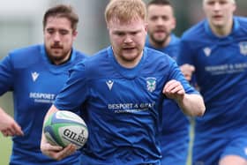Ryan Ali, pictured in prior action in 2024, scored two of Hawick Linden’s 16 tries versus Forrester on Saturday (Photo: Brian Sutherland)