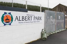 The gates at Hawick Royal Albert United's Albert Park home ground look set to remain locked for a while yet (Photo: Bill McBurnie)