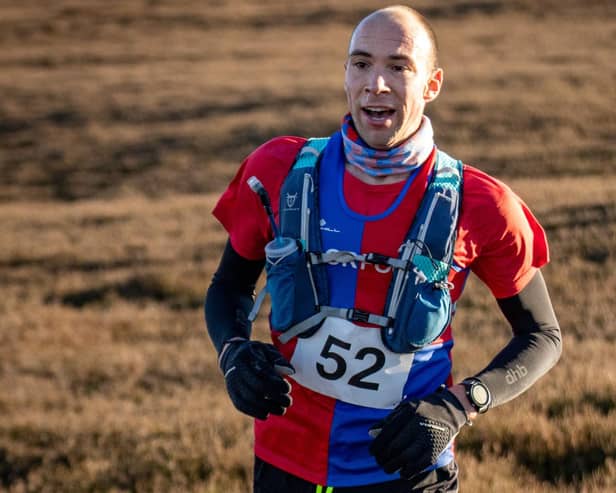 Moorfoot Runners' David Carter-Brown was 17th in 1:40.05 in 2024's Feel the Burns hill race at Selkirk
