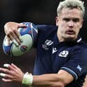 Darcy Graham playing for Scotland during their 2023 Rugby World Cup match against Romania near Lille in France in September (Photo: Franck Fife/AFP via Getty Images)