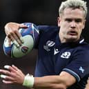 Darcy Graham playing for Scotland during their 2023 Rugby World Cup match against Romania near Lille in France in September (Photo: Franck Fife/AFP via Getty Images)