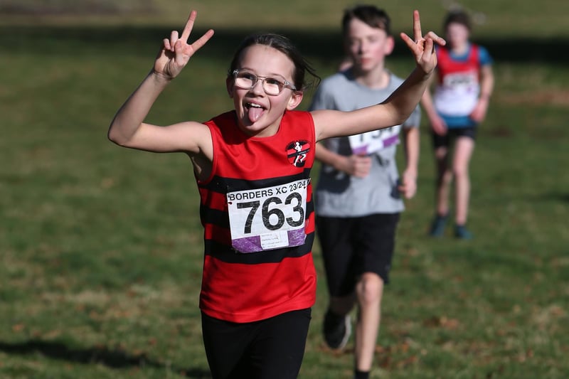 Charlotte Curtis at Sunday's junior Borders Cross-Country Series race at Duns