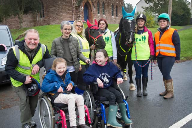 Maia and Kelsey's sponsored ride at Ancrum. The group pose for picture at the end of the ride. (Photo: BILL McBURNIE)