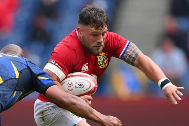 British and Irish Lions prop Rory Sutherland in action against Japan during their 1888 Cup match at Murrayfield Stadium in Edinburgh at the weekend (Photo by Stu Forster/Getty Images)
