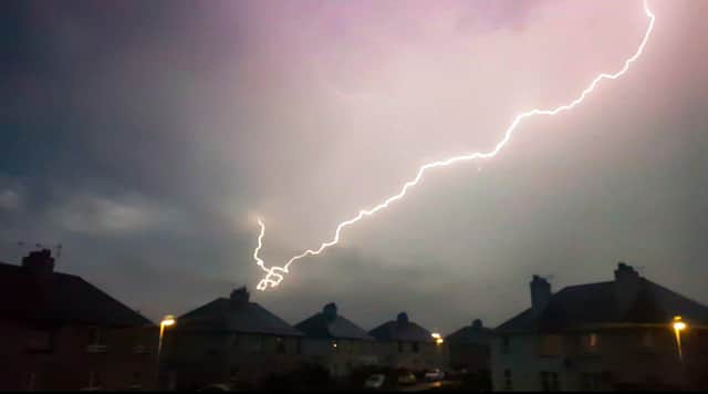 Snow and lightning are forecast for this evening through to tomorrow in northern parts of the Borders.