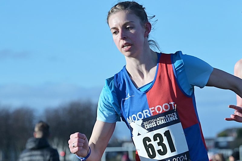 Moorfoot Runners' Scout Adkin was third woman overall in 28:06 at Saturday's Scottish inter-district cross-country championships at Renfrew