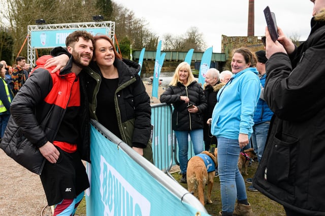 Jordan North greets his adoring public in Burnley after the completion of his 100 mile rowing challenge in aid of Comic Relief. Photo: Kelvin Stuttard