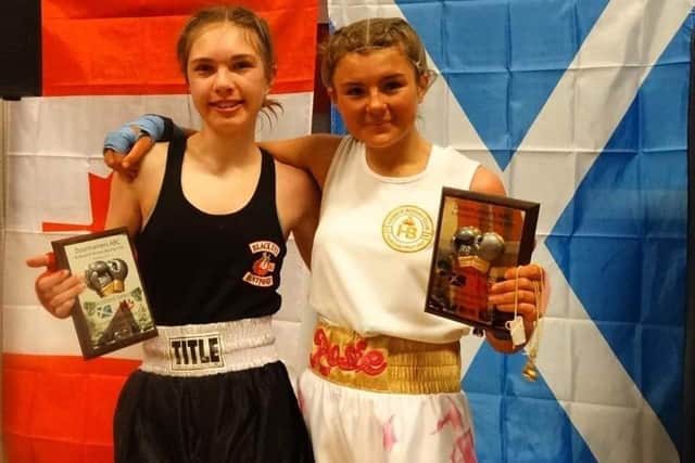 Rosie Swailes (right) defeated Ava Fenton (also pictured) during Fife show (Submitted pic)