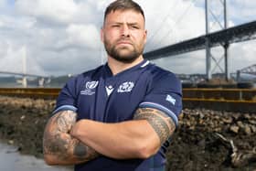 Scotland prop Rory Sutherland at last week's Rugby World Cup squad announcement at South Queensferry (Pic: Craig Williamson/SNS Group/SRU)