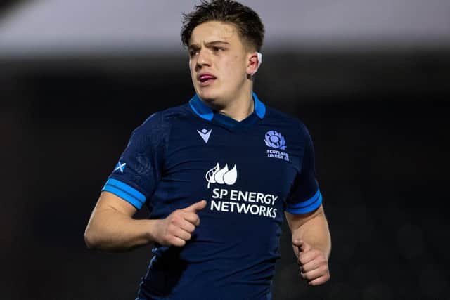 Sam Derrick in action for Scotland during their Under-20 Six Nations win against Wales at Scotstoun Stadium in Glasgow in February (Photo by Ross MacDonald/SNS Group/SRU)