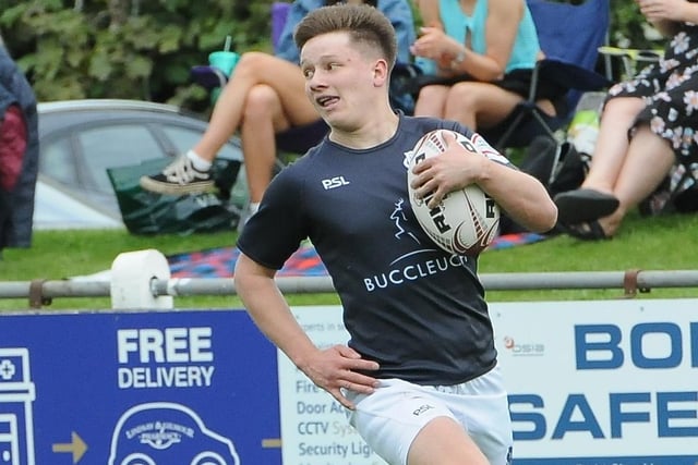 Archie Penman on the ball for the hosts at Selkirk Sevens on Saturday