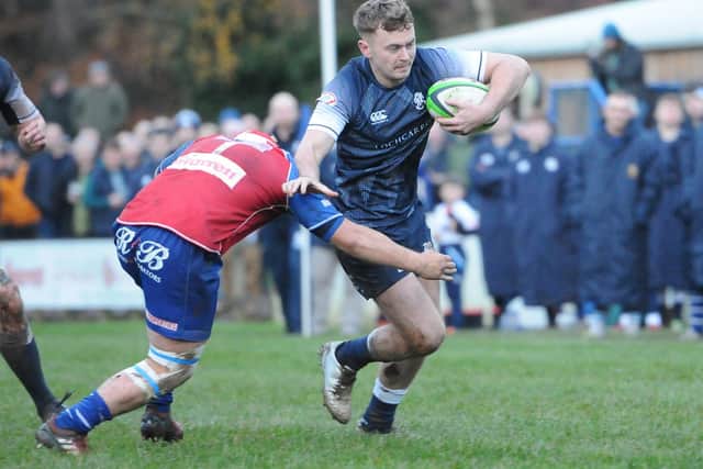 Callum Anderson on the ball during Selkirk's 33-12 victory away to Jed-Forest on Saturday (Photo: Grant Kinghorn)
