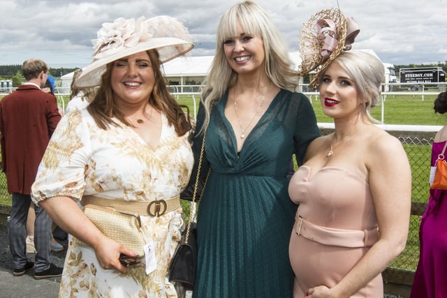 Claire Howieson, Becca Craig and Stephanie Renton at Kelso Races' ladies' day on Sunday