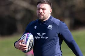 Rory Sutherland during a Scotland training session at the Oriam in Edinburgh last week (Photo by Craig Williamson/SNS Group/SRU)