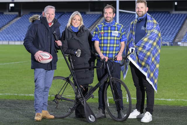 Andy Nichol, Jill Douglas, David Zyw and John Barclay launching Doddie Aid 2023 earlier this month in Edinburgh (Photo: Craig Watson)