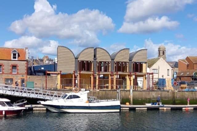 The new harbour pavilion in Eyemouth.