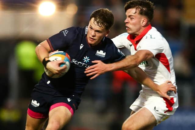 Hector Patterson on the ball for Edinburgh during their 28-26 pre-season friendly loss hosting Ulster at the capital’s Hive Stadium last Friday (Photo: Ewan Bootman/SNS Group/Edinburgh)
