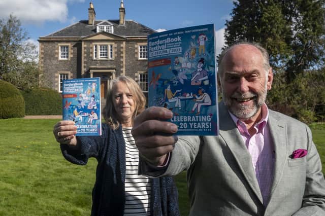Festival directors Paula Ogilvie and Alistair Moffat at Harmony House with the programme for this year's four-day spectacular. Photo: Johnston Montgomery.