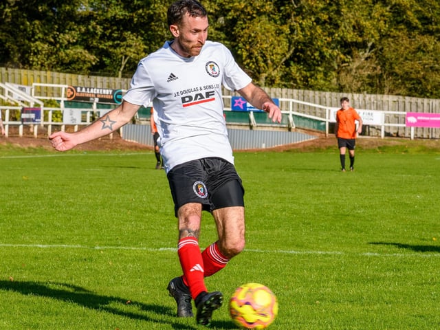 Duns Amateurs beating Hawick United 9-1 at home in round one of this football season’s Waddell Cup on Saturday (Photo: Alan Raeburn)