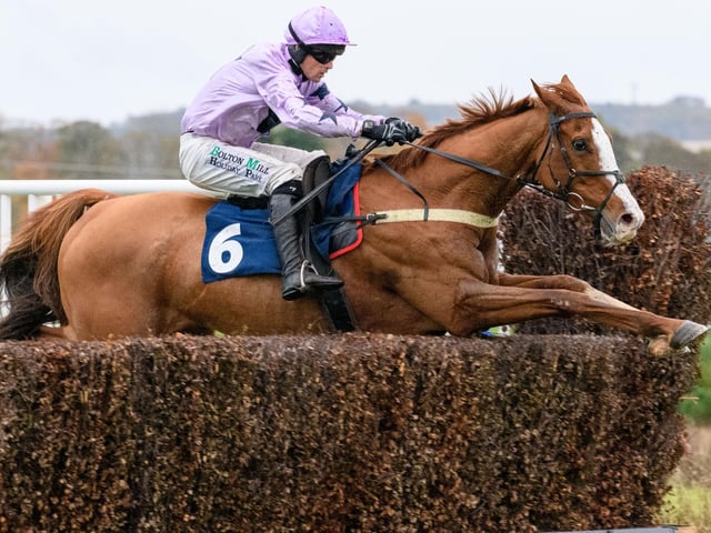 Sean Quinlan on Treaty Boy at Kelso Racecourse on Saturday (Photo: Alan Raeburn/Kelso Races)